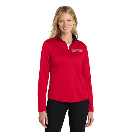 Women's Red, Silk Touch Half Zip
